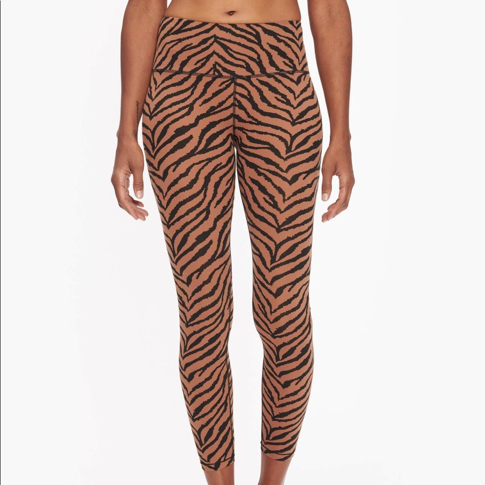 Varley Brown Zebra Century Leggings Sz M
